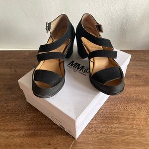 MM6 martin Margiela Canvas Chunky Heel Sandal